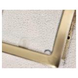 MCM Vintage Brass Cube Side Table with Glass Top