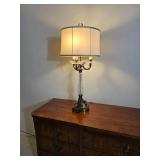 Timeless Candelabra Lamp with Cut Glass and Brass Base