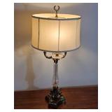 Timeless Candelabra Lamp with Cut Glass and Brass Base