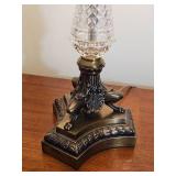 Timeless Candelabra Lamp with Cut Glass and Brass Base