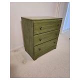 Olive Green Functional Three-Drawer Dresser