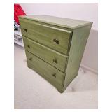 Olive Green Functional Three-Drawer Dresser