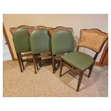 Set of Retro Cane-Back Folding Chairs