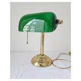 Traditional Green Shaded Bankers Lamp