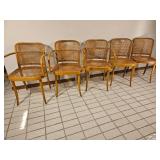 MCM Josef Hoffmann Style Bentwood Cane Bistro Chairs by Stendig, as