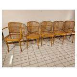 MCM Josef Hoffmann Style Bentwood Cane Bistro Chairs by Stendig, as