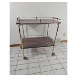 Retro MCM Bar Cart on Casters