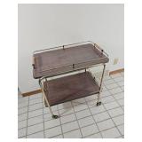 Retro MCM Bar Cart on Casters