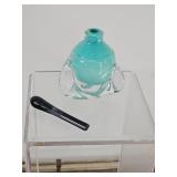 Beautiful Signed Art Glass Perfume Bottle with Stopper by Loretta Eby
