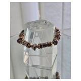 Heavy Mixed-Metal Artisan Bead Bracelet with Sterling Silver and Gold Accent Elements 32 Grams