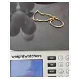 Classic 14K Yellow Gold Link and Bar Bracelet with Geometric Clasp Design 12 Grams, 7 Inches