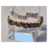 Antique Jeweled Watch Fob Slide Bracelet