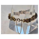 Antique Jeweled Watch Fob Slide Bracelet