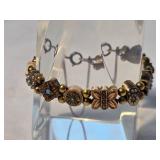 Antique Jeweled Watch Fob Slide Bracelet