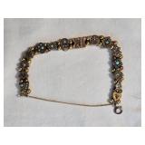 Antique Jeweled Watch Fob Slide Bracelet