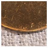 14K Yellow Gold Double Medallion Brooch Pin ~ 5g