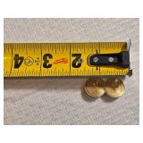 14K Yellow Gold Double Medallion Brooch Pin ~ 5g