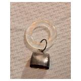 Sterling Silver Mother of Pearl Baby Rattle Teething Ring