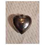 Sterling Silver Puff Heart Pendant 10 Grams