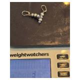 Sterling Silver Leverback Drop Earrings with Gray Pearls and Faceted Lavender Accent Beads 3 Grams