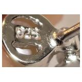 Sterling Silver Pearl and Diamond [CHECK] Accent Stud Earrings 2 Grams