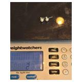 Sterling Silver Pearl and Diamond [CHECK] Accent Stud Earrings 2 Grams