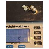 14K [CHECK] Yellow Gold Cultured Pearl Clip On Earrings 5 Grams