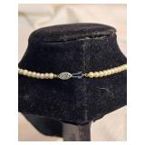 Classic Short-Length Pearl Necklace with Sterling Silver Clasp Ð 13 Inches
