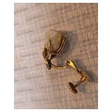 14K Yellow Gold Natural Pearl Screwback Earrings