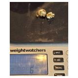 14K Yellow Gold Natural Pearl Screwback Earrings