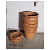 Five 10-Inch Terracotta Clay Pots