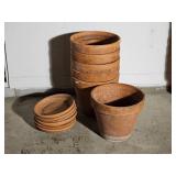 Five 10-Inch Terracotta Clay Pots