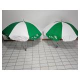Pair of Patio Village Clamp-On Patio Umbrellas