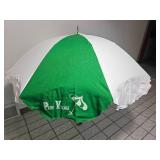 Pair of Patio Village Clamp-On Patio Umbrellas