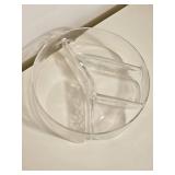 Vintage Clear Glass Divided Serving Bowl / Relish Tray