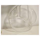 Vintage Clear Glass Divided Serving Bowl / Relish Tray
