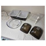 Assorted Acrylic & Smoked Lucite Serving and Organizer Pieces