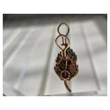 18K Yellow Gold Thistle Earrings with Turquoise and Diamond Accents ~ 15g