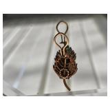 18K Yellow Gold Thistle Earrings with Turquoise and Diamond Accents ~ 15g