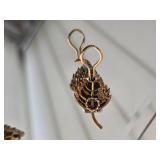 18K Yellow Gold Thistle Earrings with Turquoise and Diamond Accents ~ 15g