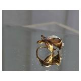 18K Gold Diamond Lily Ring ~ 6g