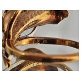 18K Gold Diamond Lily Ring ~ 6g