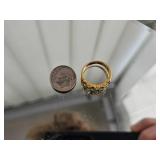 18K Gold Diamond and Emerald Checkerboard Ring by J. Cooper ~ 6g, size 6.5