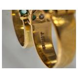 18K Gold Diamond and Emerald Checkerboard Ring by J. Cooper ~ 6g, size 6.5