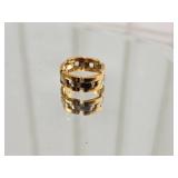Yellow and White Gold Tank Ring Approx 8g