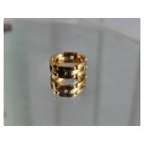 Yellow and White Gold Tank Ring Approx 8g