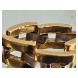 Yellow and White Gold Tank Ring Approx 8g