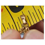 8mm Hanging Blue Pearl Pendant with Gold Mount