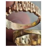 14K Gold Brutalist Diamond Solitare Cocktail Ring ~ 6g, size 8.5