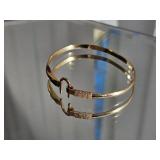 14K Gold Hook Bracelet with Blue Inlay (12g)
